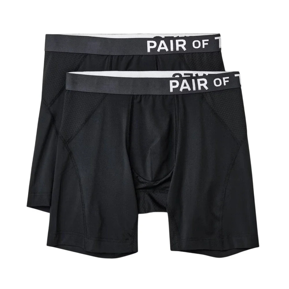 Pair of Thieves Men's Black SuperCool Long Boxer Briefs 2-Pack Size XL